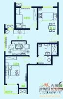 怡天海景2室2厅1卫87㎡户型图