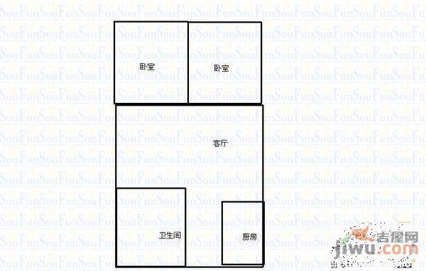 MINI舍区2室1厅1卫户型图