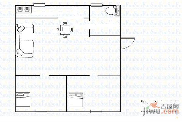 新桥小区2室2厅1卫76㎡户型图