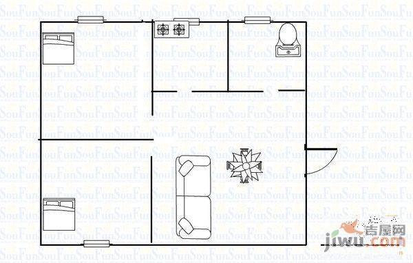 新桥小区2室2厅1卫76㎡户型图