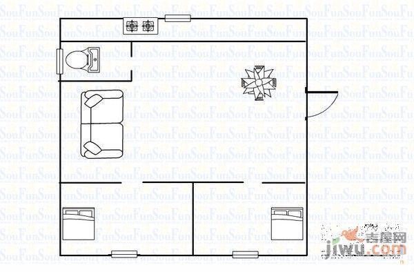 新桥小区2室2厅1卫76㎡户型图