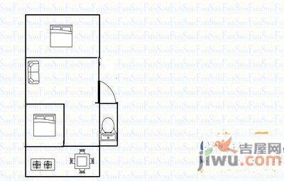 上夼西路2室1厅1卫51㎡户型图