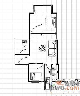 上夼西路2室1厅1卫51㎡户型图