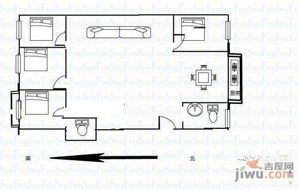 清泉寨小区3室2厅0卫户型图