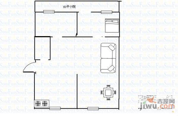 小黄山3室1厅1卫85㎡户型图