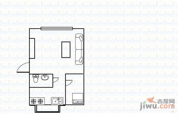 清洋苑1室1厅1卫55㎡户型图