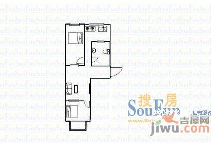 清洋苑1室1厅1卫55㎡户型图