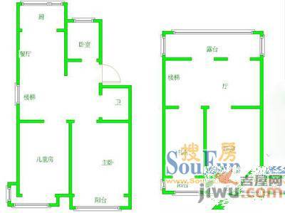 万光希望家园2室1厅1卫43.6㎡户型图