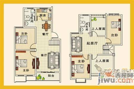 黄海城市花园4室2厅3卫187.5㎡户型图