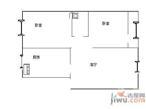 双合里3室1厅1卫户型图