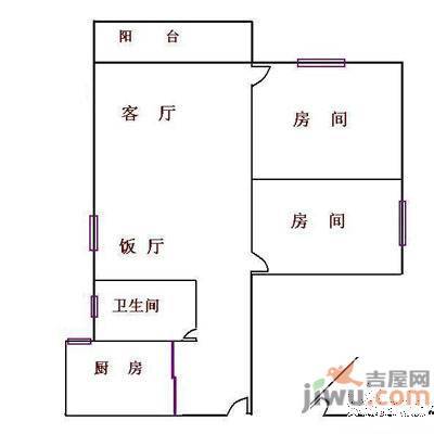 双合里3室1厅1卫户型图