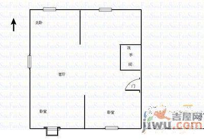 初家小区1室1厅1卫57㎡户型图