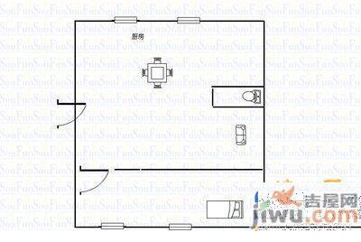 初家小区1室1厅1卫57㎡户型图