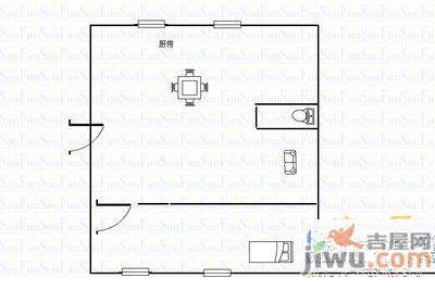 初家小区1室1厅1卫57㎡户型图