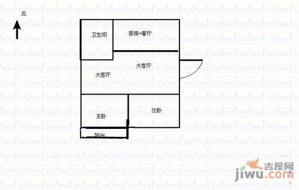 宁海佳苑2室1厅1卫69㎡户型图