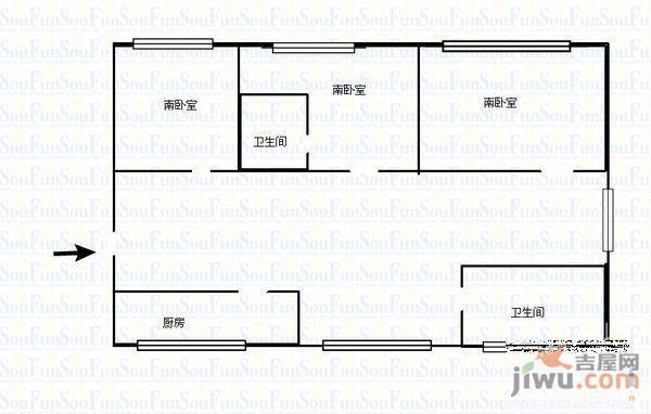 宁海佳苑2室1厅1卫69㎡户型图