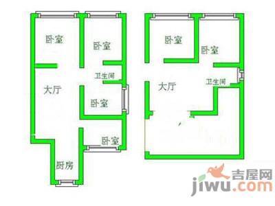 香山花园2室1厅1卫65㎡户型图