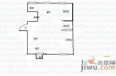 香山花园2室1厅1卫65㎡户型图