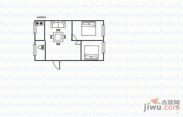 松霞小区2室2厅1卫户型图