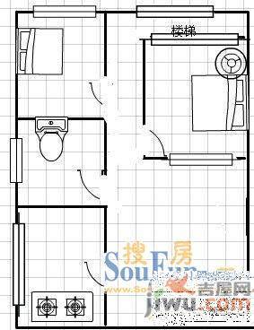 上塔路2室1厅1卫户型图