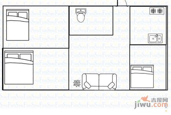 汇福小区2室1厅1卫户型图
