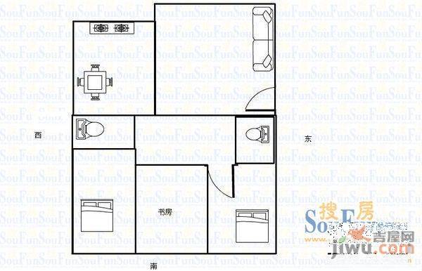 城中区2室3厅2卫户型图