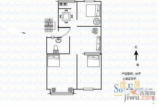 城中区2室3厅2卫户型图