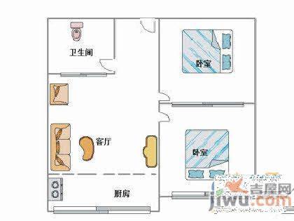 亲海翠苑2室1厅1卫户型图