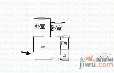 恒达领事馆2室1厅1卫65㎡户型图