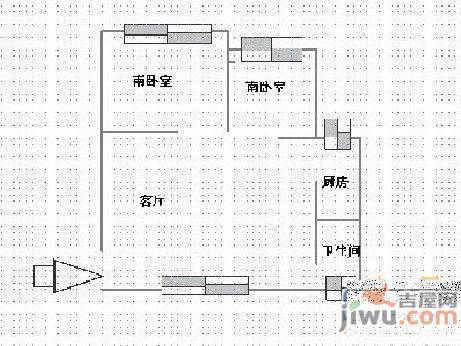 恒达领事馆2室1厅1卫65㎡户型图