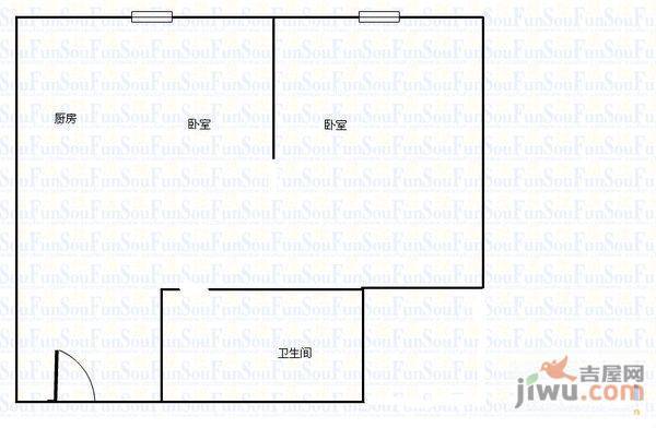 恒达领事馆2室1厅1卫65㎡户型图