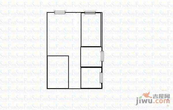 恒达领事馆2室1厅1卫65㎡户型图