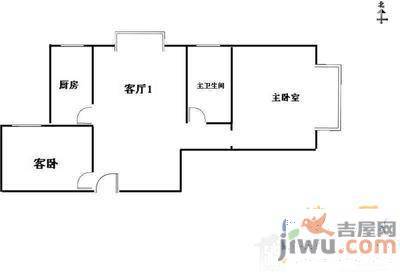 水清木华2室1厅1卫70㎡户型图