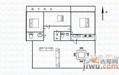 阳光丽景3室2厅2卫162㎡户型图