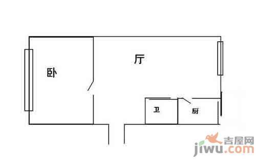 金苹果公寓1室1厅1卫户型图