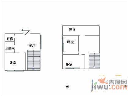 静海国际公寓1室1厅1卫52㎡户型图