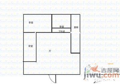 幸福中路小区2室2厅1卫66㎡户型图