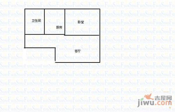 永乐公寓2室1厅1卫户型图