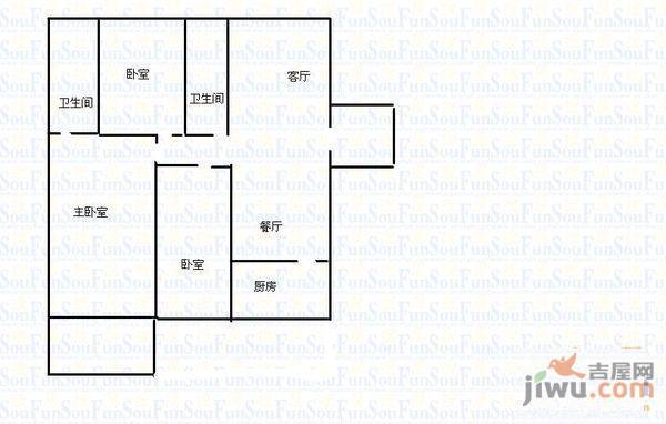 泉鑫大厦2室1厅1卫81㎡户型图