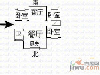 新世纪现代公寓1室2厅1卫60㎡户型图