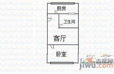 新世纪现代公寓1室2厅1卫60㎡户型图