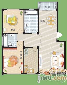 馥郁山庄3室2厅1卫户型图