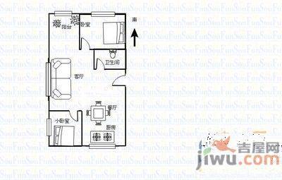 华新小区3室2厅1卫83㎡户型图