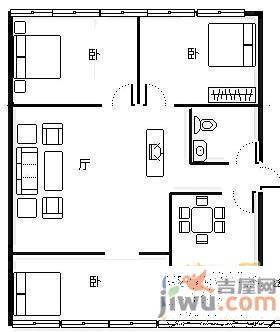 华新小区3室2厅1卫83㎡户型图