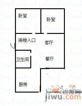 华新小区3室2厅1卫83㎡户型图