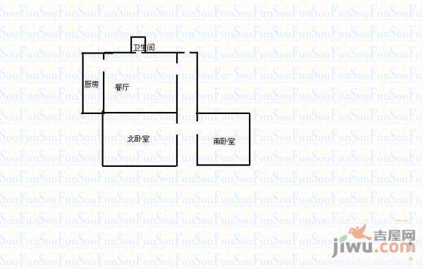 文化路2室2厅1卫83㎡户型图