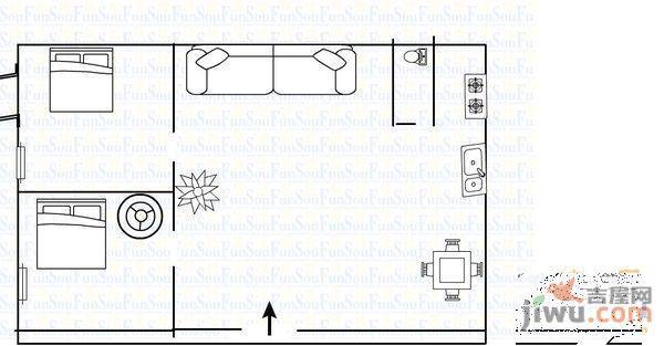 文化路2室2厅1卫83㎡户型图