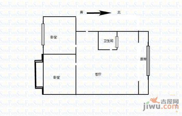 小东夼3室2厅1卫户型图