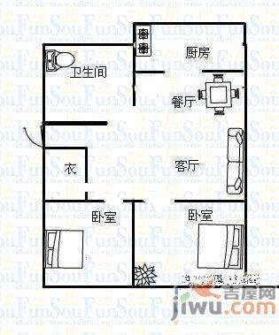 小东夼3室2厅1卫户型图