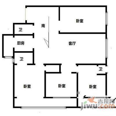 银和怡海花园3室3厅2卫户型图